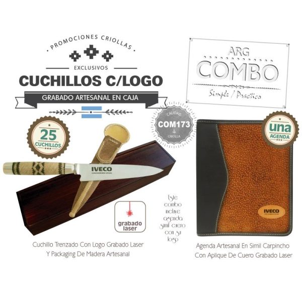 Combo 25 Cuchillos CCaja Grabados   Una Agenda Grabada De Regalo