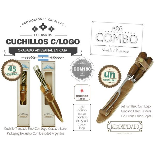 Combo 45 Cuchillos Grabados  Un Set Criollo Grabado De Regalo