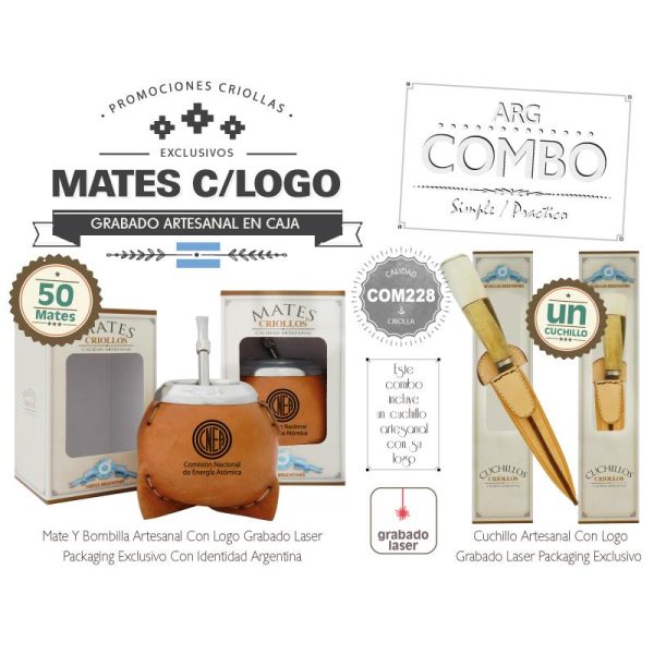 Combo 50 Mates Grabados  Un Cuchillo Grab De Regalo