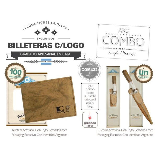 Combo 100 Billeteras Grabados  Un Cuchillo Grabado De Regalo