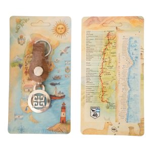 Llavero De Cuero Y Alpaca en Blister Argentina